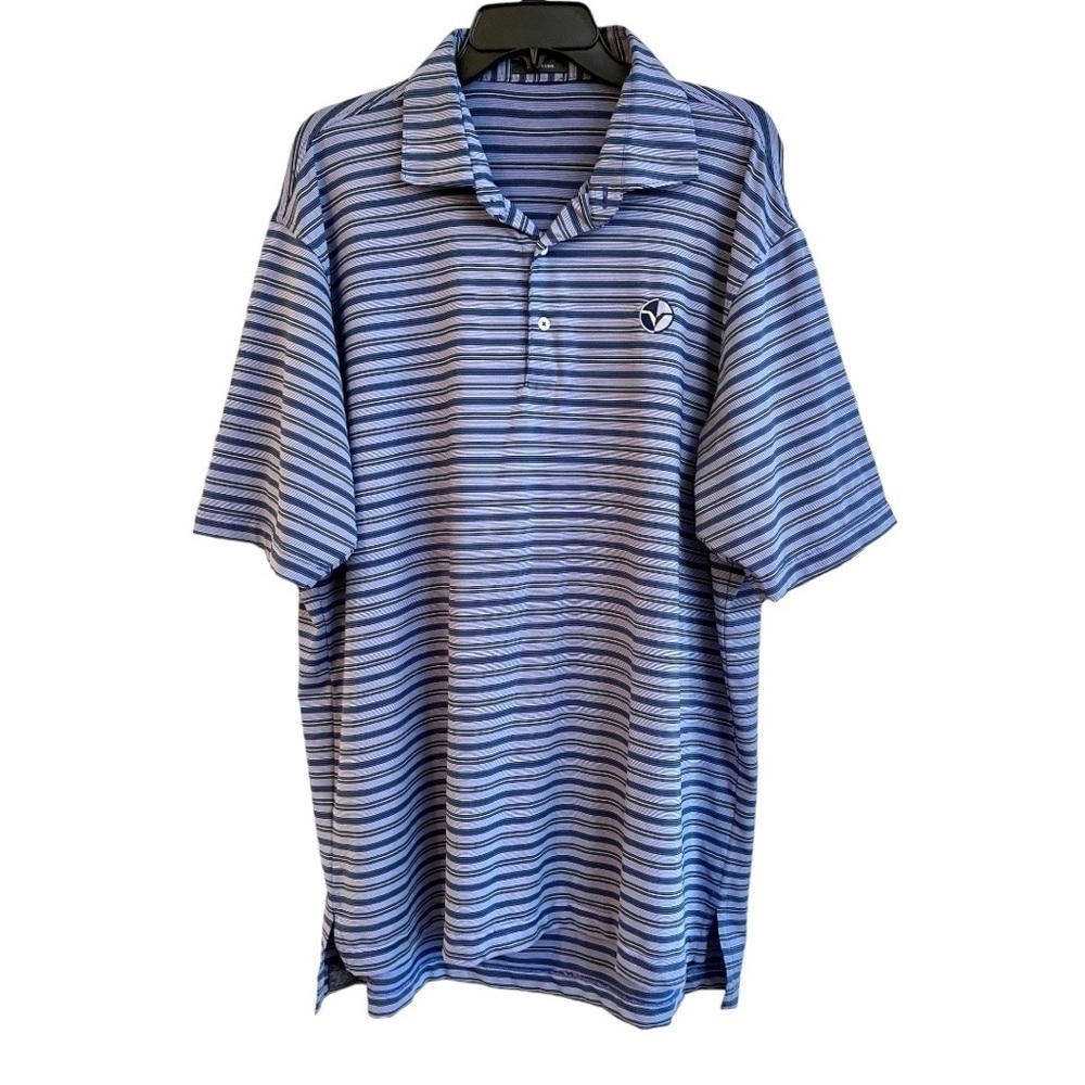 TURTLESON, POLO SHIRT. SHORT SLEEVE, 3 BUTTON, STRIPE, POLO SHIRT. SIZE XL